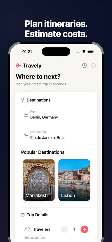 Trippy AI trip planner app — plan itineraries and estimate travel costs instantly