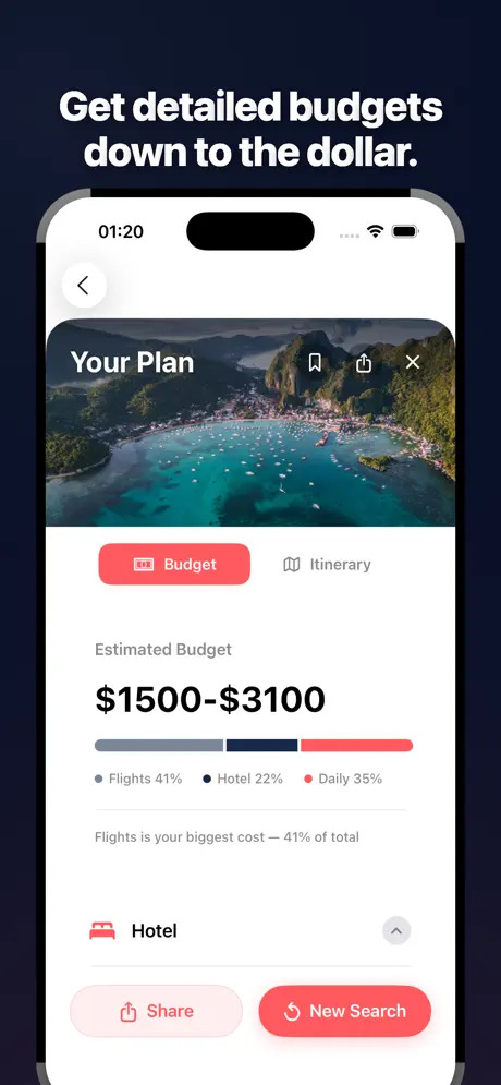 Custom AI-generated travel itineraries personalised for you