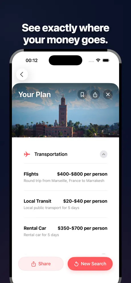See exactly where your travel money goes — flights, hotels, food